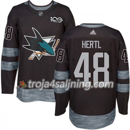 San Jose Sharks tröja Tomas Hertl 48 1917-2017 100th Anniversary Adidas Svart Authentic - NHL Tröjor Herr